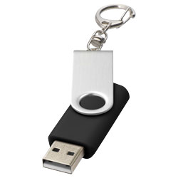 Rotační USB s klíčenkou černá