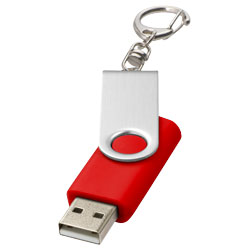 Rotační USB s klíčenkou světle červená