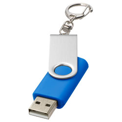 Rotační USB s klíčenkou světle modrá