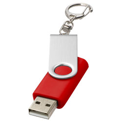 Rotační USB s klíčenkou červená