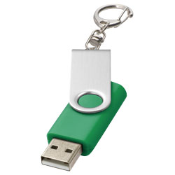 Rotační USB s klíčenkou zelená