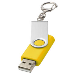 Rotační USB s klíčenkou žlutá