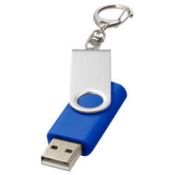 Rotační USB s klíčenkou modrá